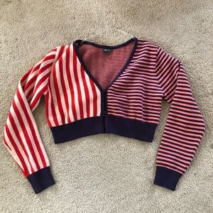Multi striped cropped sweater